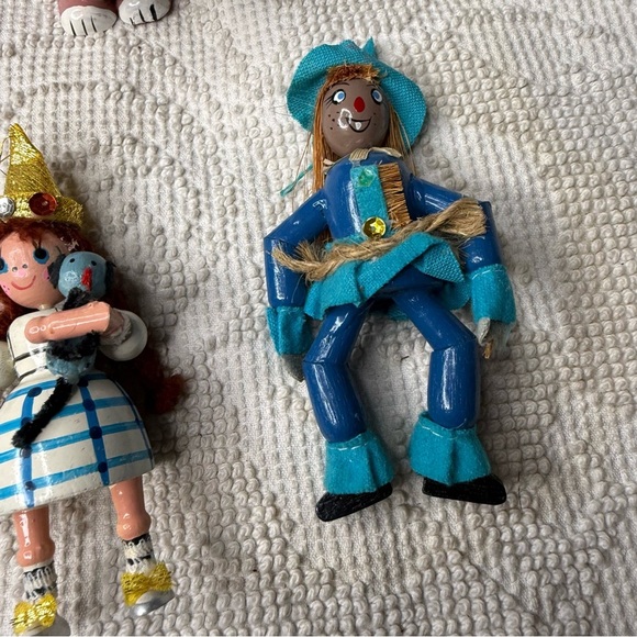 Vintage Kurt S. Adler Wizard of Oz wooden ornaments Dorothy Scarecrow Lion Tin M - Picture 6 of 16